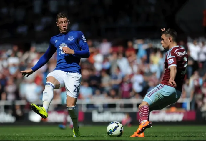 Framed Print : Intense Rivalry: Barkley vs Cresswell at Upton Park - Everton vs West Ham United, Premier League Framed Print : Intense Rivalry: Barkley vs Cresswell at Upton Park - Everton vs West Ham United, Premier League