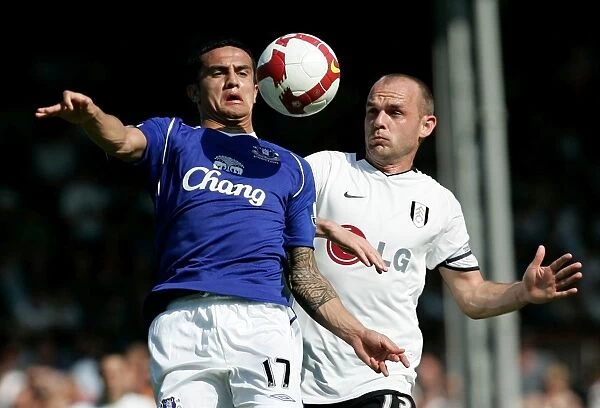 Intense Rivalry: Cahill vs Murphy Clash in Fulham vs Everton Premier League Showdown, May 2009