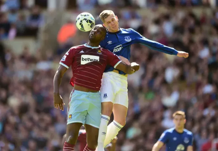 Framed Print : Intense Rivalry: Cole vs. Stones - West Ham United vs. Everton: A Battle for Supremacy Framed Print : Intense Rivalry: Cole vs. Stones - West Ham United vs. Everton: A Battle for Supremacy
