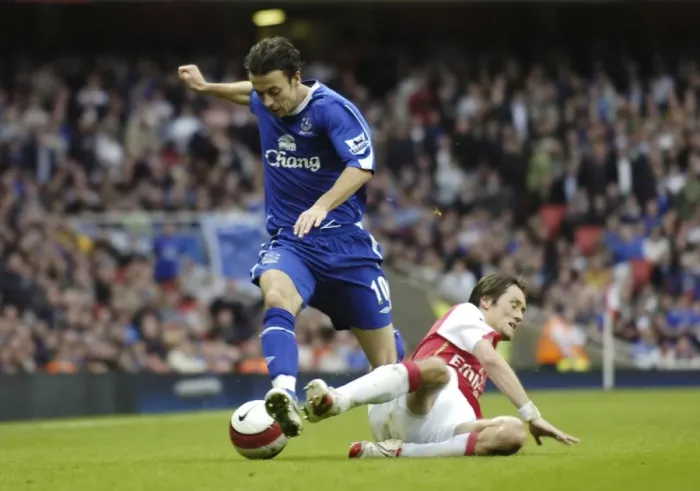 Framed Print : Intense Rivalry: Davies vs. Rosicky - Arsenal vs. Everton, FA Barclays Premiership, 2006-07: A Battle Between Simon Davies and Tomas Rosicky at Emirates Stadium Framed Print : Intense Rivalry: Davies vs. Rosicky - Arsenal vs. Everton, FA Barclays Premiership, 2006-07: A Battle Between Simon Davies and Tomas Rosicky at Emirates Stadium