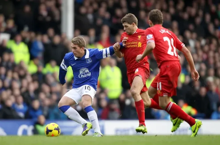 Framed Print : Intense Rivalry: Deulofeu vs Gerrard Battle at Goodison Park - Everton vs Liverpool, Premier League (23-11-2013) Framed Print : Intense Rivalry: Deulofeu vs Gerrard Battle at Goodison Park - Everton vs Liverpool, Premier League (23-11-2013)