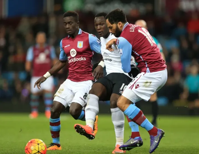 Framed Print : Intense Rivalry: Gueye, Lescott vs. Lukaku - Aston Villa vs. Everton, Premier League Framed Print : Intense Rivalry: Gueye, Lescott vs. Lukaku - Aston Villa vs. Everton, Premier League