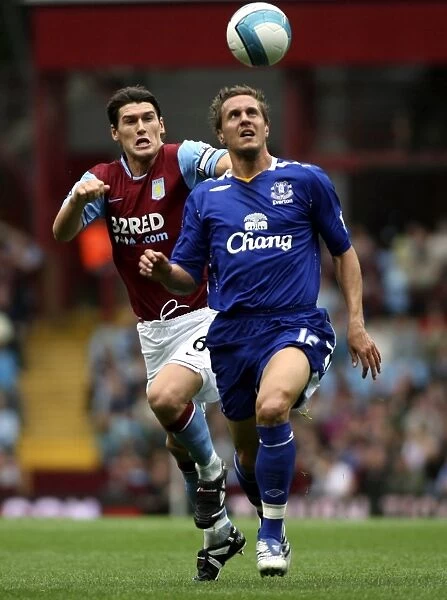 Intense Rivalry: Jagielka vs. Barry at Villa Park, September 2007 - Everton vs. Aston Villa, Barclays Premier League