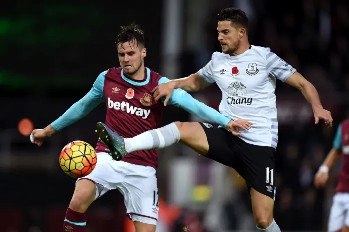 Framed Print : Intense Rivalry: Jenkinson vs. Mirallas at Upton Park - West Ham United vs. Everton Premier League Clash Framed Print : Intense Rivalry: Jenkinson vs. Mirallas at Upton Park - West Ham United vs. Everton Premier League Clash