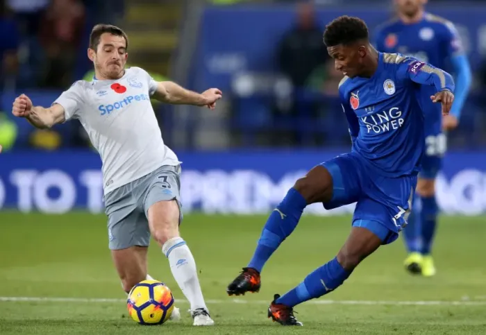 Framed Print : Intense Rivalry: Leighton Baines vs. Demarai Gray - A Battle for Ball Supremacy Framed Print : Intense Rivalry: Leighton Baines vs. Demarai Gray - A Battle for Ball Supremacy