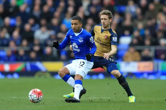Framed Print : Intense Rivalry: Lennon vs Monreal at Goodison Park - Everton vs Arsenal, Premier League: A Battle for the Ball Framed Print : Intense Rivalry: Lennon vs Monreal at Goodison Park - Everton vs Arsenal, Premier League: A Battle for the Ball
