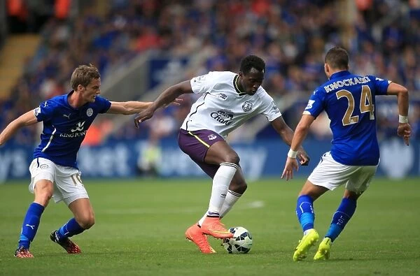 Intense Rivalry: Lukaku vs. King - Everton vs. Leicester City's Battle for Ball Possession