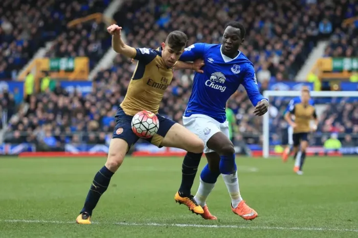 Framed Print : Intense Rivalry: Lukaku vs. Paulista at Goodison Park - Everton vs. Arsenal, Barclays Premier League Framed Print : Intense Rivalry: Lukaku vs. Paulista at Goodison Park - Everton vs. Arsenal, Barclays Premier League