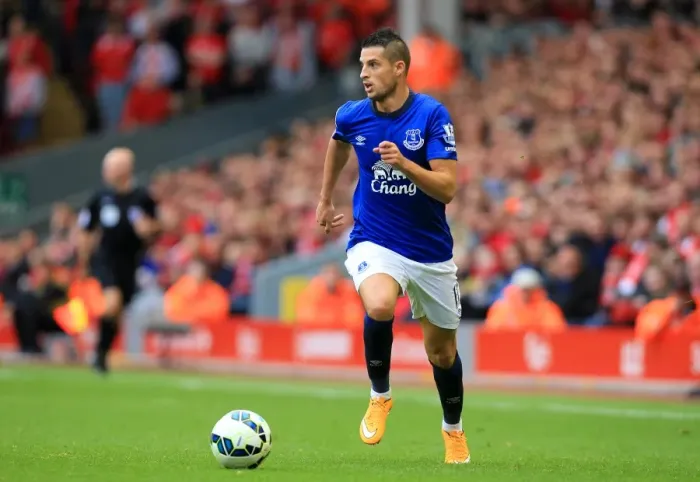 Framed Print : Intense Rivalry: Mirallas in Action - Liverpool vs Everton, Premier League, Anfield Framed Print : Intense Rivalry: Mirallas in Action - Liverpool vs Everton, Premier League, Anfield