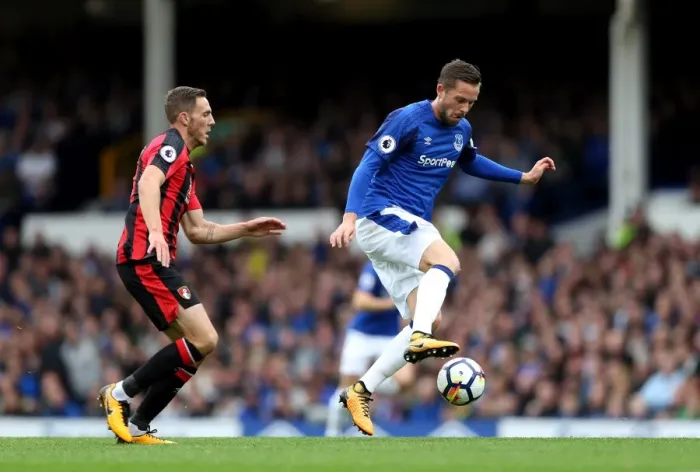 Framed Print : Intense Rivalry: Sigurdsson vs. Gosling at Goodison Park - Everton vs. AFC Bournemouth, Premier League Framed Print : Intense Rivalry: Sigurdsson vs. Gosling at Goodison Park - Everton vs. AFC Bournemouth, Premier League