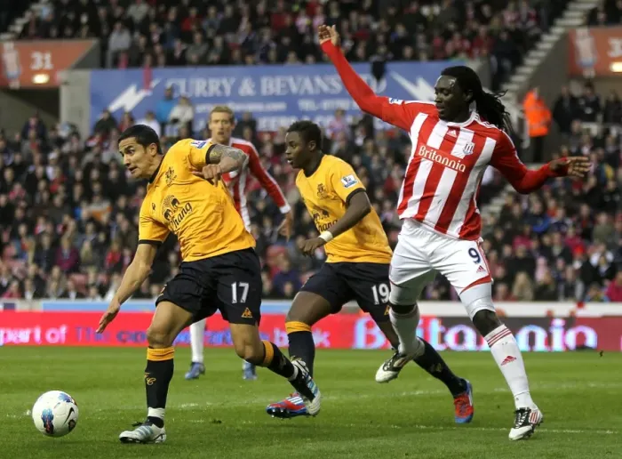 Framed Print : Intense Rivalry: Tim Cahill vs. Kenwyne Jones Clash at Britannia Stadium - Everton vs. Stoke City, Barclays Premier League (01 May 2012) Framed Print : Intense Rivalry: Tim Cahill vs. Kenwyne Jones Clash at Britannia Stadium - Everton vs. Stoke City, Barclays Premier League (01 May 2012)