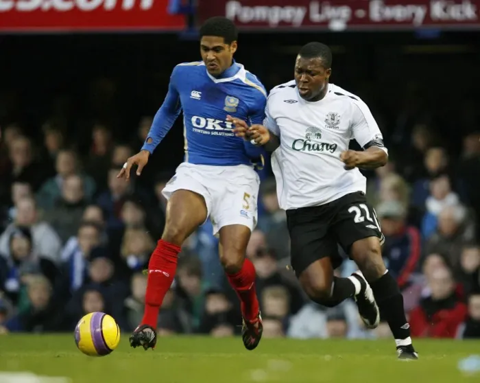 Framed Print : Intense Rivalry: Yakubu vs. Johnson - Portsmouth vs. Everton Premier League Clash, December 1, 2007 Framed Print : Intense Rivalry: Yakubu vs. Johnson - Portsmouth vs. Everton Premier League Clash, December 1, 2007