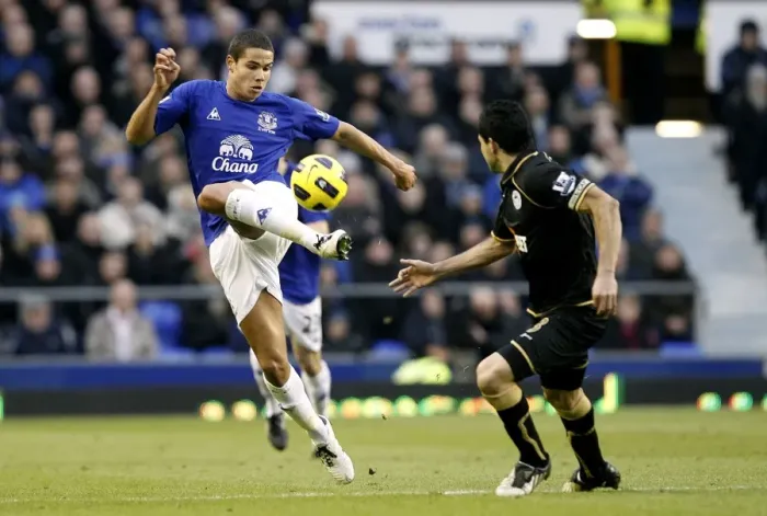 Framed Print : Jack Rodwell vs. Antolin Alcaraz: A Battle at Goodison Park, Everton vs. Wigan Athletic, Barclays Premier League (11 December 2010) Framed Print : Jack Rodwell vs. Antolin Alcaraz: A Battle at Goodison Park, Everton vs. Wigan Athletic, Barclays Premier League (11 December 2010)