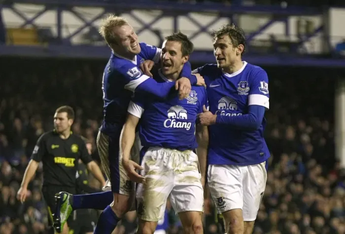 Framed Print : Jagielka Scores Everton's Second Goal vs. Wigan Athletic at Goodison Park Framed Print : Jagielka Scores Everton's Second Goal vs. Wigan Athletic at Goodison Park