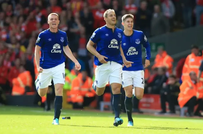 Framed Print : Jagielka's Historic Goal: Everton's Triumph over Liverpool at Anfield Framed Print : Jagielka's Historic Goal: Everton's Triumph over Liverpool at Anfield