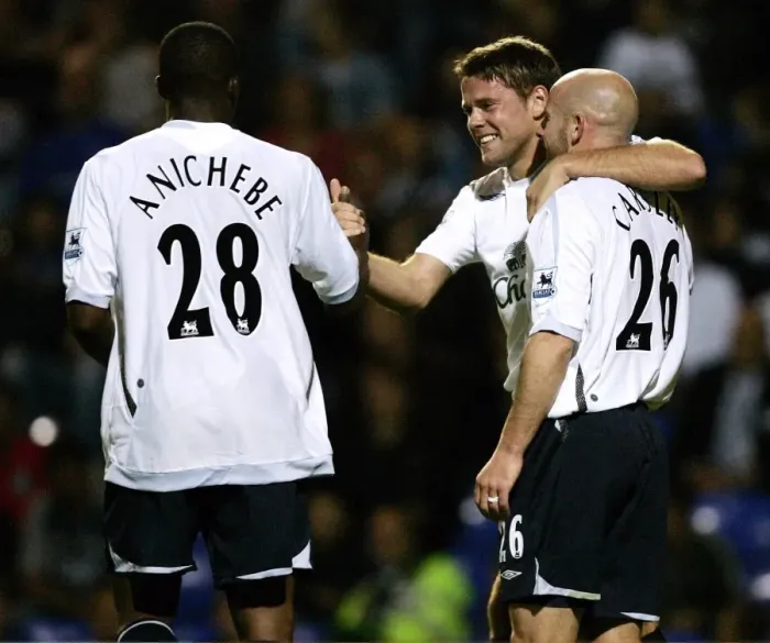 Framed Print : James Beattie of Everton celebrates after scoring the first goal Framed Print : James Beattie of Everton celebrates after scoring the first goal