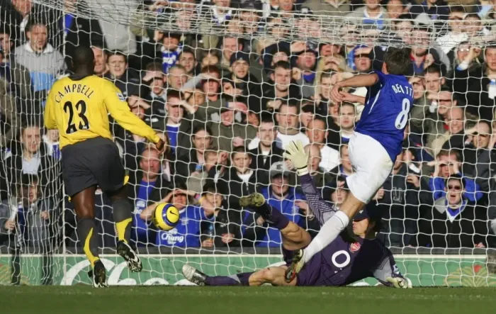 Framed Print : James Beattie's Historic First Goal for Everton Framed Print : James Beattie's Historic First Goal for Everton