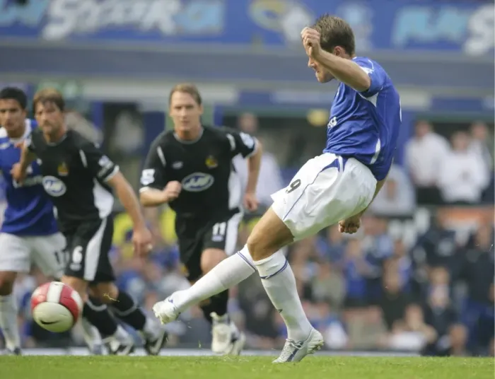 Framed Print : James Beattie's Penalty: Everton's Second Goal Framed Print : James Beattie's Penalty: Everton's Second Goal