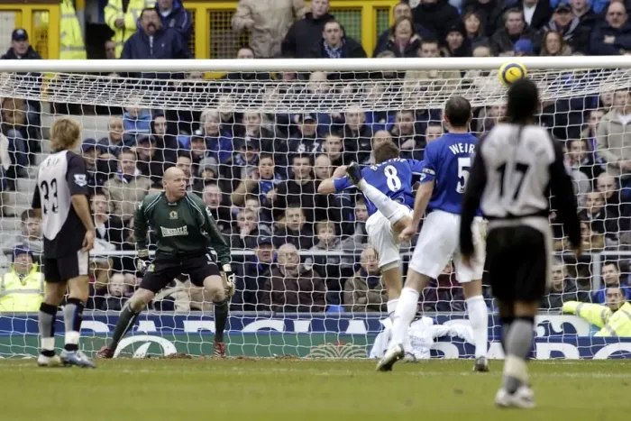 Framed Print : James Beattie's Thrilling Opener for Everton: A Football Moment to Remember Framed Print : James Beattie's Thrilling Opener for Everton: A Football Moment to Remember