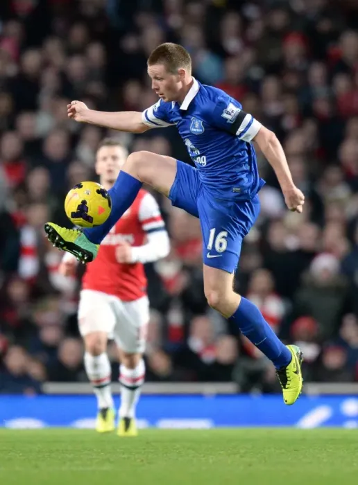 Framed Print : James McCarthy vs Arsenal: Intense Face-Off at Emirates Stadium in Everton's 1-1 Barclays Premier League Battle (December 8, 2013)