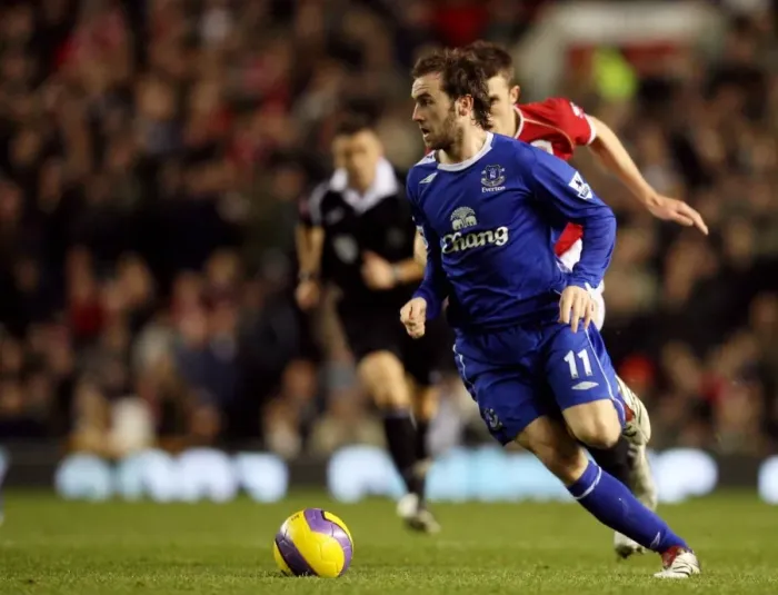 Framed Print : James McFadden at Old Trafford: FA Barclays Premiership Showdown, Manchester United vs. Everton, 06 / 07 Season Framed Print : James McFadden at Old Trafford: FA Barclays Premiership Showdown, Manchester United vs. Everton, 06 / 07 Season