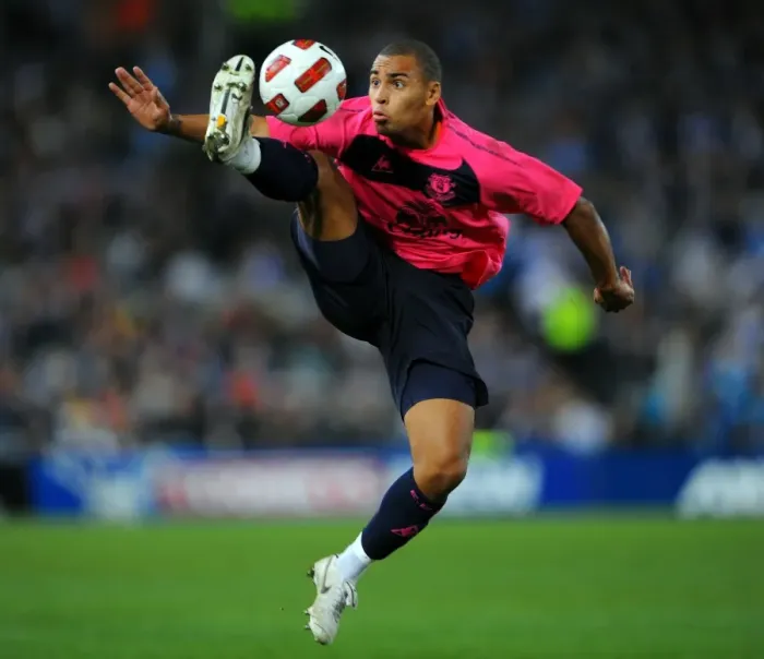 Framed Print : James Vaughan in Action: Everton FC vs Sydney FC Pre-Season Friendly at ANZ Stadium