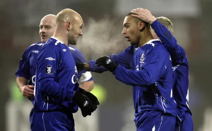 Framed Print : James Vaughan's Hat-Trick: Everton's Triumph Over AZ Alkmaar in UEFA Cup Framed Print : James Vaughan's Hat-Trick: Everton's Triumph Over AZ Alkmaar in UEFA Cup