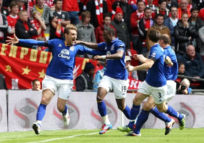 Framed Print : Jelavic Scores Epic Opener: Everton vs. Liverpool FA Cup Semi-Final at Wembley Stadium (April 14, 2012) Framed Print : Jelavic Scores Epic Opener: Everton vs. Liverpool FA Cup Semi-Final at Wembley Stadium (April 14, 2012)