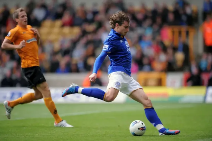 Framed Print : Jelavic Unleashes Powerful Shot: Everton's Threat at Molineux Against Wolves Framed Print : Jelavic Unleashes Powerful Shot: Everton's Threat at Molineux Against Wolves