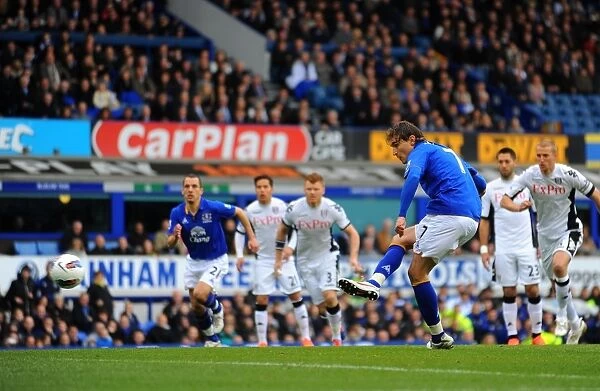Jelavic's Thrilling Penalty: Everton's Epic Opener vs. Fulham (28 April 2012, Goodison Park)