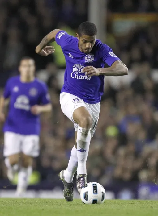 Framed Print : Jermaine Beckford in Action: Everton vs Birmingham City, Barclays Premier League (09 Mar 2011) - Goodison Park Framed Print : Jermaine Beckford in Action: Everton vs Birmingham City, Barclays Premier League (09 Mar 2011) - Goodison Park