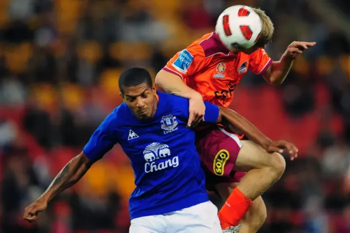 Framed Print : Jermaine Beckford: Thrilling Moments at Suncorp Stadium - Everton vs. Brisbane Roar Pre-Season Friendly Framed Print : Jermaine Beckford: Thrilling Moments at Suncorp Stadium - Everton vs. Brisbane Roar Pre-Season Friendly