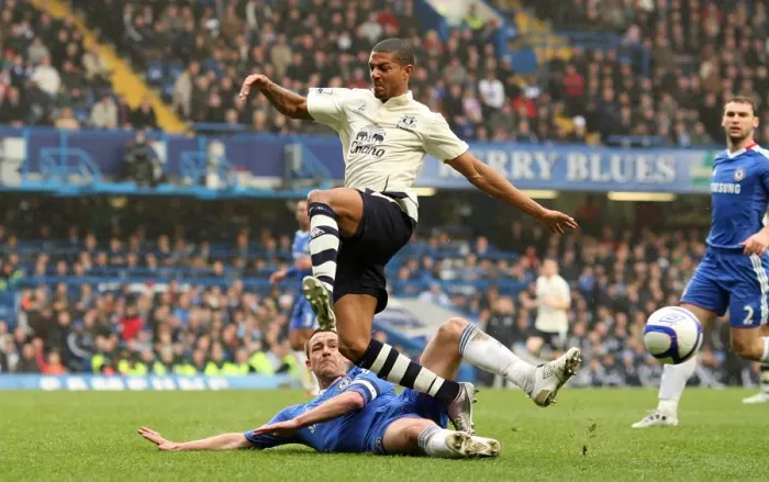 Framed Print : Jermaine Beckford vs John Terry: A FA Cup Battle at Stamford Bridge - Everton's Determined Forward Takes on Chelsea's Defensive Legend (Fourth Round Replay, 19 February 2011) Framed Print : Jermaine Beckford vs John Terry: A FA Cup Battle at Stamford Bridge - Everton's Determined Forward Takes on Chelsea's Defensive Legend (Fourth Round Replay, 19 February 2011)