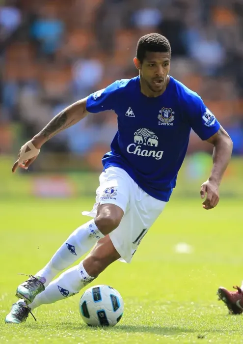 Framed Print : Jermaine Beckford's Game-Winning Goal: Everton vs. Wolverhampton Wanderers, Barclays Premier League (09 April 2011)