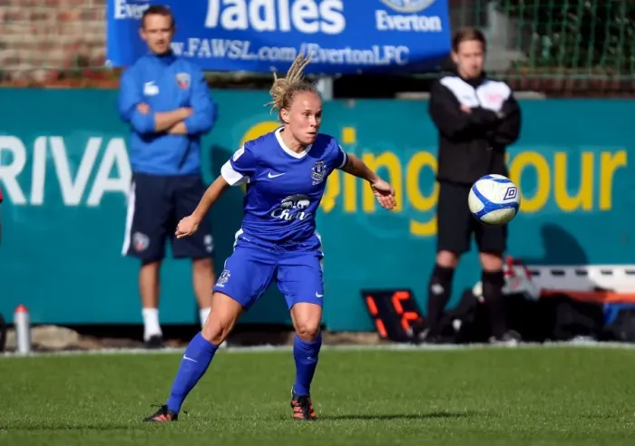 Framed Print : Jody Handley in Action: Everton Ladies vs. Bristol Academy Women - FA WSL Match at Arriva Stadium (October 7, 2012)
