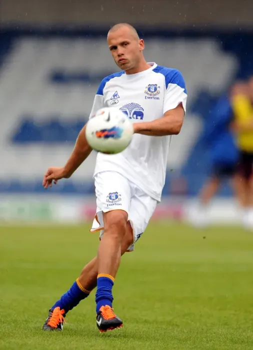 Framed Print : John Heitinga Kicks Off Everton's Pre-Season Training at Bury's Gigg Lane (15 July 2011) Framed Print : John Heitinga Kicks Off Everton's Pre-Season Training at Bury's Gigg Lane (15 July 2011)