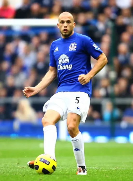 Framed Print : Johnny Heitinga in Action: Everton vs Stoke City, Barclays Premier League (30 October 2010)
