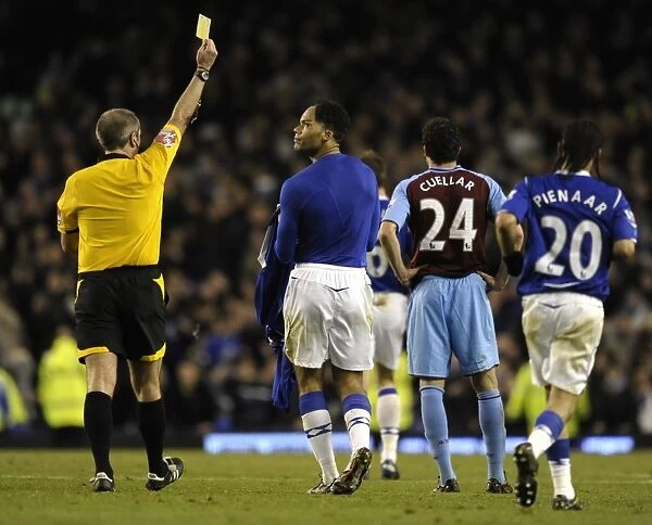 Joleon Lescott Yellow Carded by Martin Atkinson in Everton vs. Aston Villa (08 / 09 Barclays Premier League)