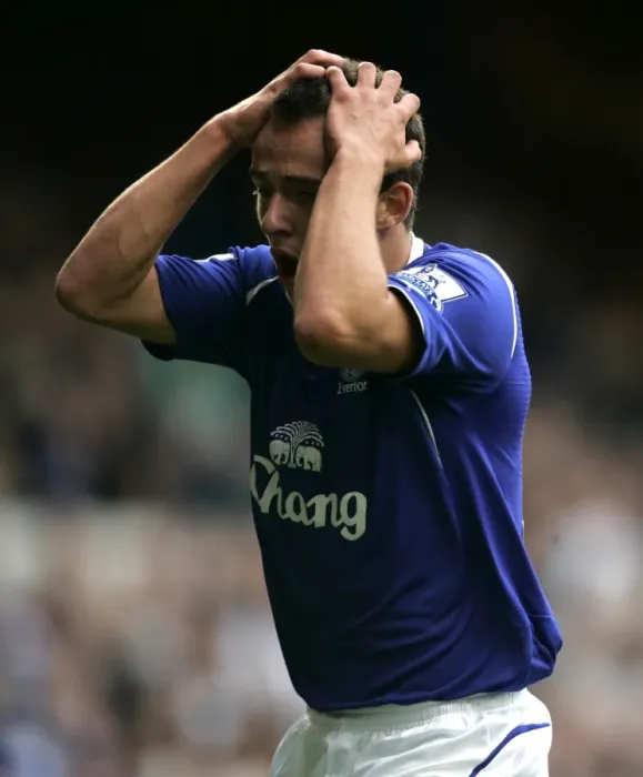 Framed Print : Jose Baxter's Disappointment: Everton's Loss to Blackburn Rovers (16 / 8 / 08) Framed Print : Jose Baxter's Disappointment: Everton's Loss to Blackburn Rovers (16 / 8 / 08)