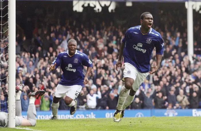 Framed Print : Joseph Yobo Scores the Decisive Goal: Everton's Victory over Aston Villa, Barclays Premier League, Goodison Park, 27 April 2008