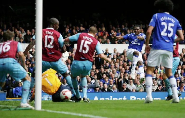 Framed Print : Joseph Yobo's Game-Winning Goal: Everton vs. West Ham United, Barclays Premier League, May 16, 2009 Framed Print : Joseph Yobo's Game-Winning Goal: Everton vs. West Ham United, Barclays Premier League, May 16, 2009
