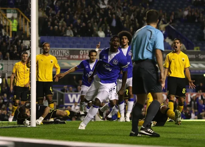 Framed Print : Joseph Yobo's Historic Goal: Everton vs AEK Athens in UEFA Europa League Framed Print : Joseph Yobo's Historic Goal: Everton vs AEK Athens in UEFA Europa League