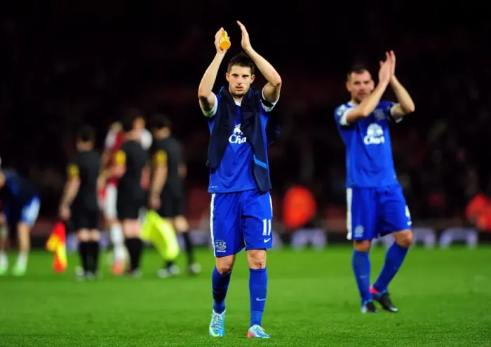 Framed Print : Kevin Mirallas of Everton Shows Gratitude to Fans After Scoreless Draw Against Arsenal Framed Print : Kevin Mirallas of Everton Shows Gratitude to Fans After Scoreless Draw Against Arsenal