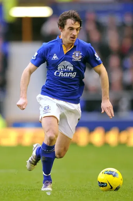Framed Print : Leighton Baines in Action: Everton vs. Blackburn Rovers, Premier League at Goodison Park