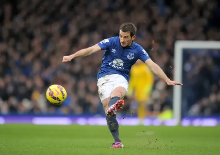 Framed Print : Leighton Baines in Action: Everton vs Leicester City, Premier League at Goodison Park Framed Print : Leighton Baines in Action: Everton vs Leicester City, Premier League at Goodison Park