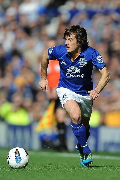 Leighton Baines in Action: Everton vs Wigan Athletic at Goodison Park, Barclays Premier League (September 17, 2011)