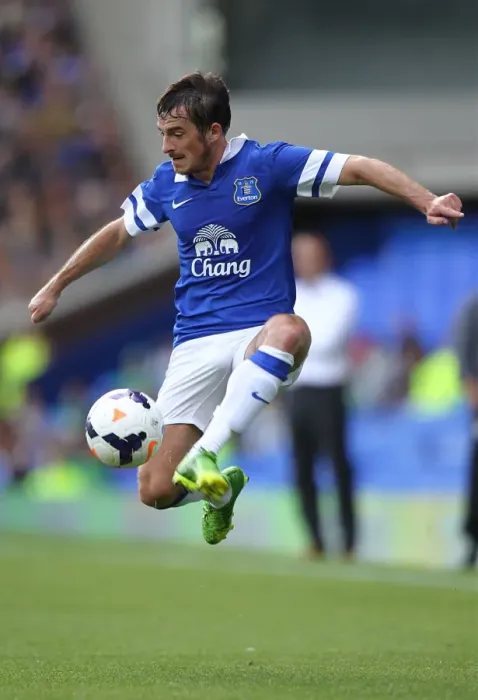 Framed Print : Leighton Baines Leadership: Everton Edges Real Betis 2-1 in Pre-Season Clash (11-08-2013)