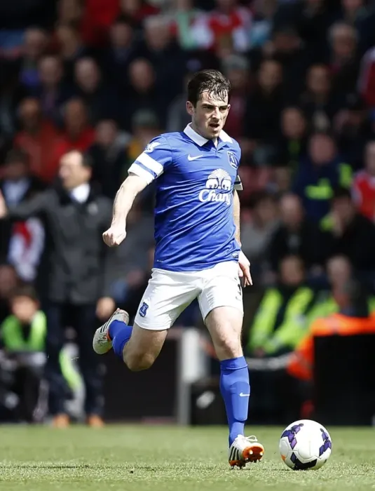 Framed Print : Leighton Baines Leadership: Everton's Victory Over Southampton (26-04-2014, Barclays Premier League)
