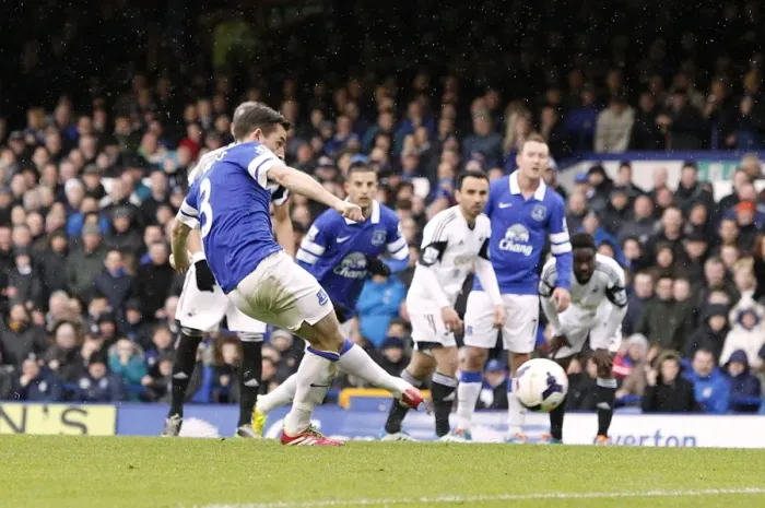 Framed Print : Leighton Baines Penalty: Thrilling 3-2 Everton Victory Over Swansea City (Barclays Premier League, Goodison Park, 22-03-2014) Framed Print : Leighton Baines Penalty: Thrilling 3-2 Everton Victory Over Swansea City (Barclays Premier League, Goodison Park, 22-03-2014)