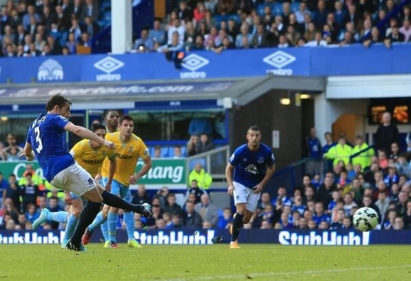 Leighton Baines Scores Everton's Second Goal Against Crystal Palace at Goodison Park